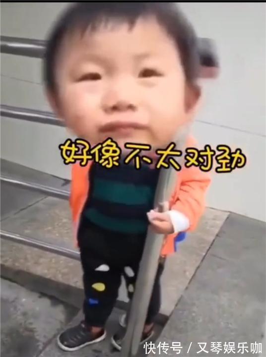 爸爸|“爸爸,我卡住了”,萌娃卡栏杆大哭,父子俩对话笑翻网友