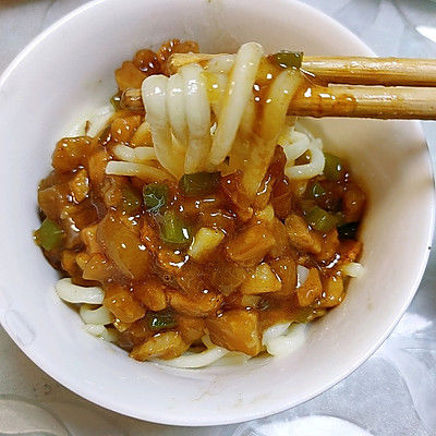 茄子肉丁打卤面