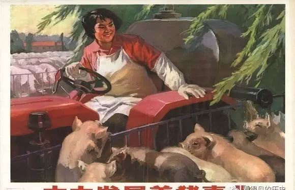 老版|老版宣传画:宣传画里的女拖拉机手