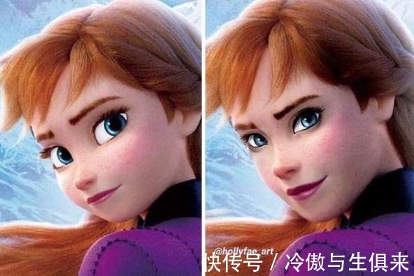 迪士尼动画|五官变正常的迪士尼公主,爱丽儿公主最可爱,艾莎女王失去美貌
