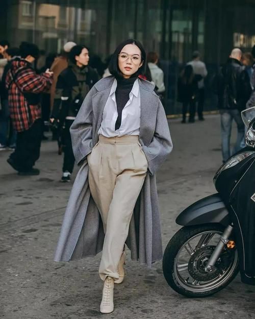 衬衫+毛衣，衬衫+高领=永不过时气质精！太美了！