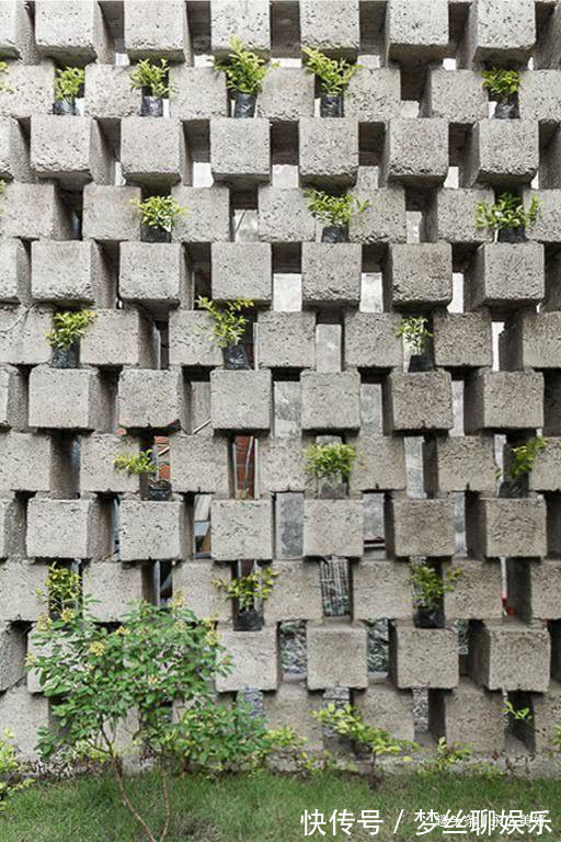 水泥|家里剩2车红砖,老爸就砌了个院墙,一格一格镂空通风全村第一家