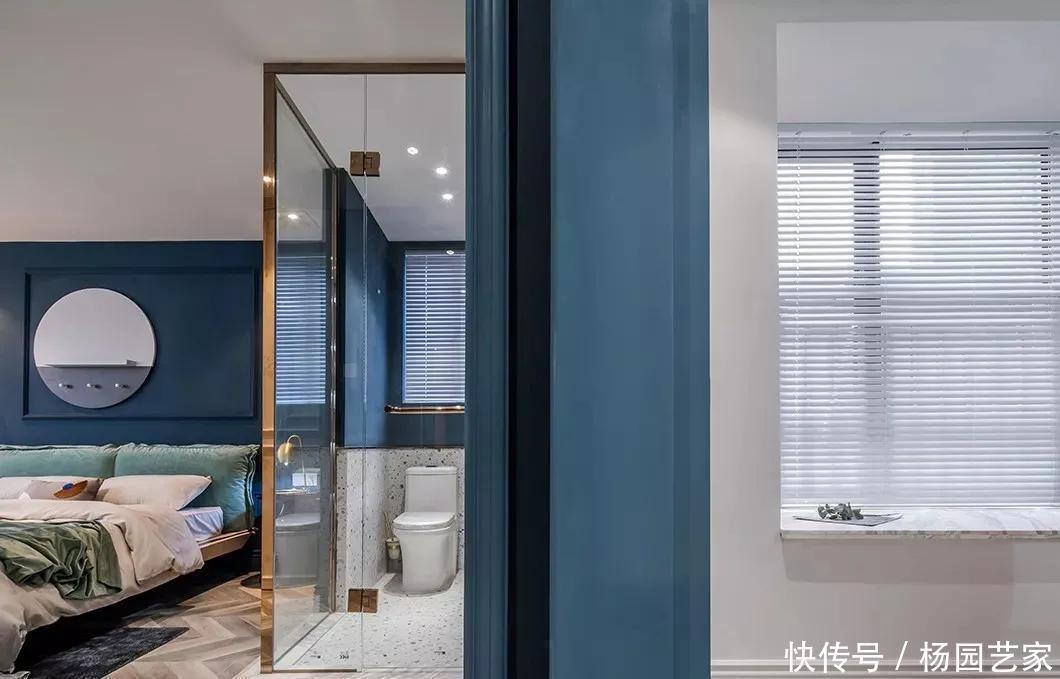 齐家栗子|89㎡现代轻奢风格新房装修,粉+蓝拼色背景墙惊艳!