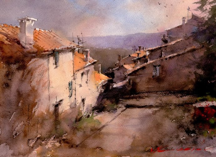 弗拉迪斯拉夫!印象水彩/美国当代艺术家弗拉迪斯拉夫水彩作品