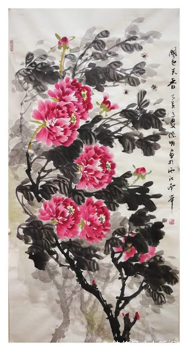 牡丹|百花丛中最鲜艳，牡丹画家任杰明