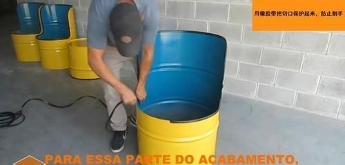 院子|油桶切开改椅子,美观还耐用,摆在院子效果惊人,国外这男子真牛