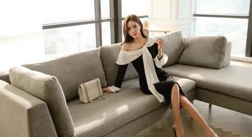 礼裙|美女穿搭：浪漫华尔兹黑白情调礼裙，迷人气息源自火辣身姿