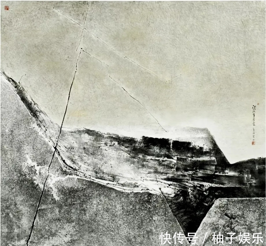 水墨&构成的画面很打眼！霍彪水墨山水画