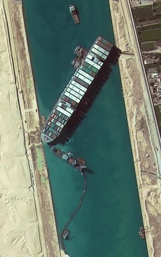 全球卫星苏伊士运河货轮照片“大秀”，吉林一号闪亮登场