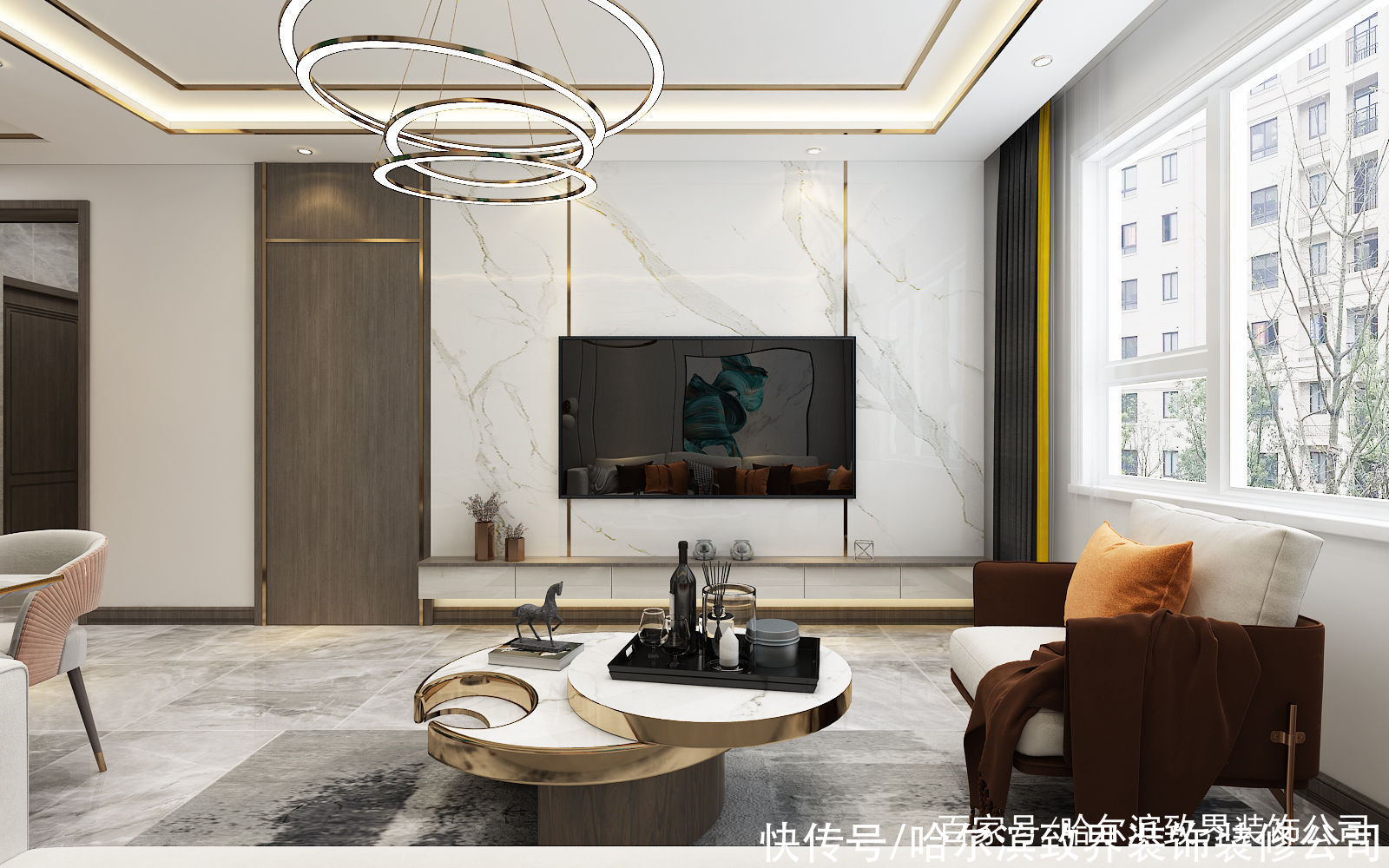 卫风格|融创兰园60㎡现代风大胆选用挂画挂出来的高逼格