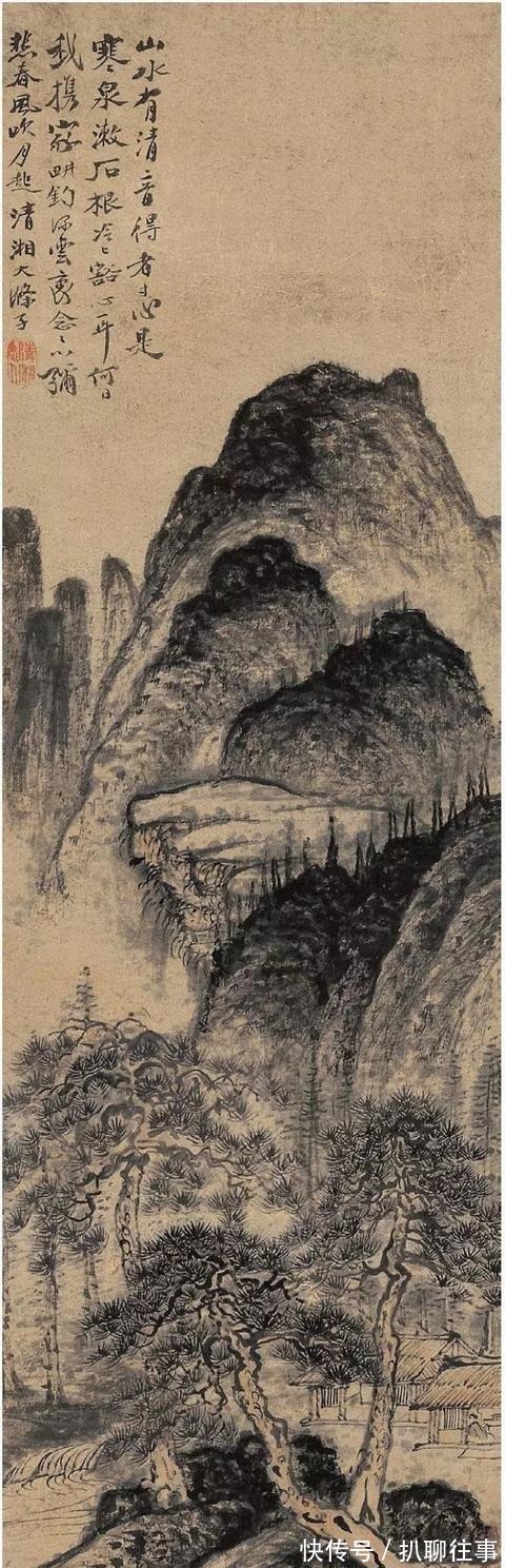 水墨纸本|清初四大画僧笔下的意境山水,不只是养眼