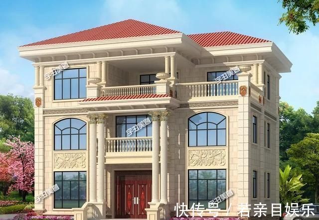 堂屋|面宽14米上下,室内带堂屋的农村别墅,第一栋造型简单施工易