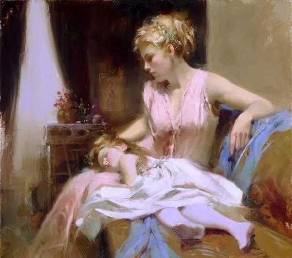 人物#皮诺德埃尼的油画人物，色彩斑斓，动静结合，光彩照人