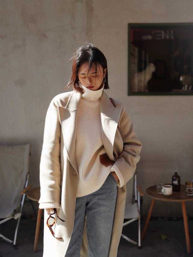高领毛衣 大衣内搭别乱选!一件高领毛衣就能满足所有的穿衣需求,温柔优雅