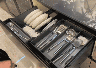 下拉篮|厨房别再乱收纳了!学国外给橱柜内设“小机关”,空间“多一倍”