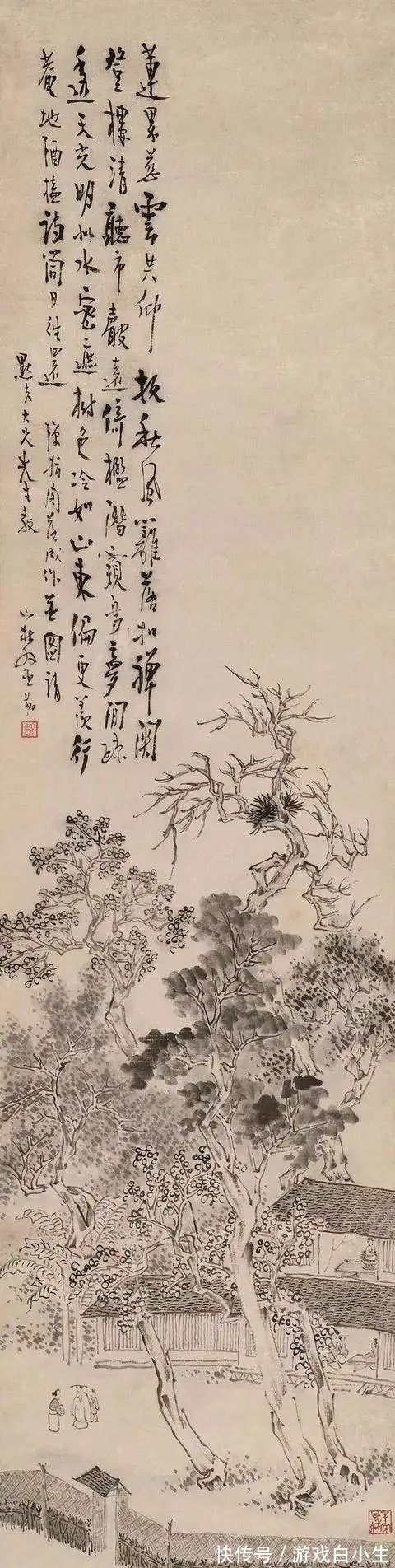 关门弟子$他是石涛的关门弟子,每岁寒食必祭其墓,一个重情重义的山水画家