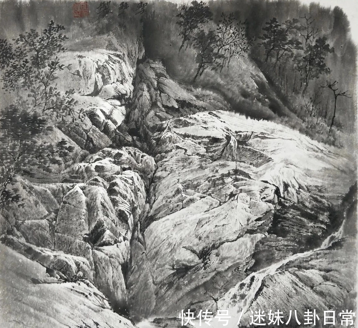 画家!一位青年画家的山水画很写实,有韵有境,不输西方风景画!