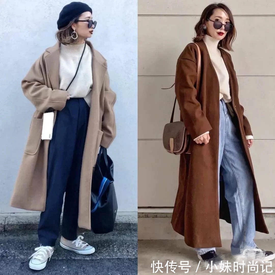宽松+长款，小个子女生也能驾驭的时髦搭配，好优雅