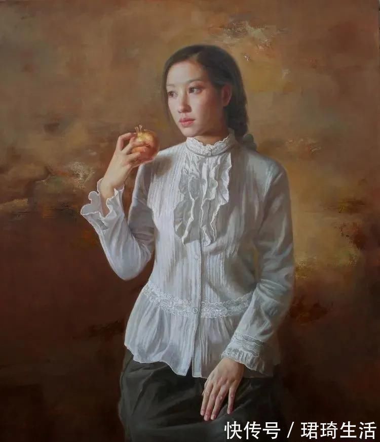 油画作品!她画出有东方的女韵味子,画面有令人惊艳的幻觉