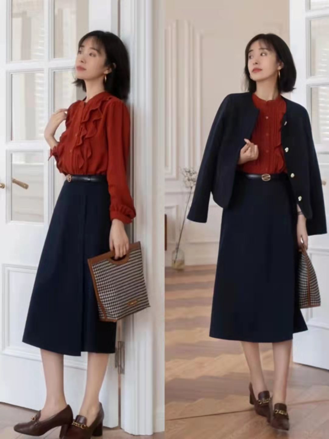 穿搭|女人40岁后别总穿打底裤,学这位博主的裙装穿搭,时髦又有女人味