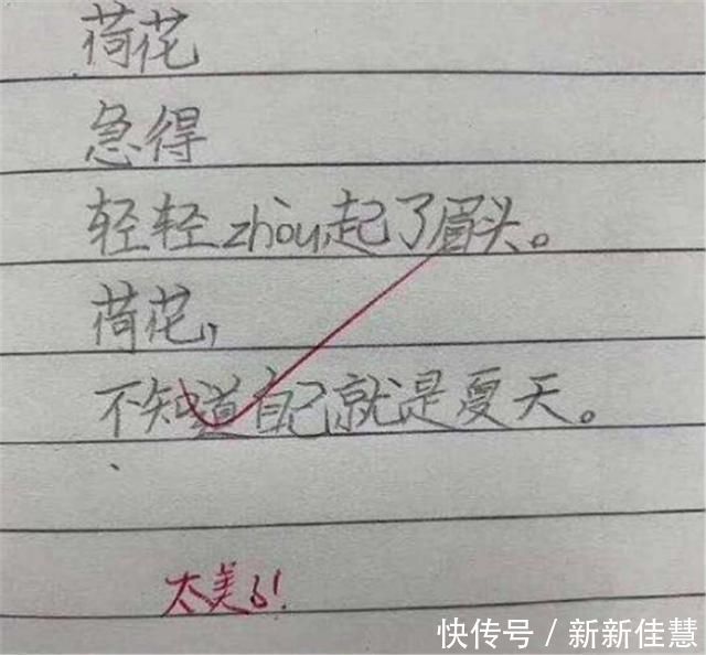 小学生“随性”写诗，引网友“狂赞”，老师天才，我拜你为师吧