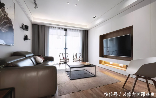 洗手台|118平简约装修 电视墙做隐形收纳真聪明!