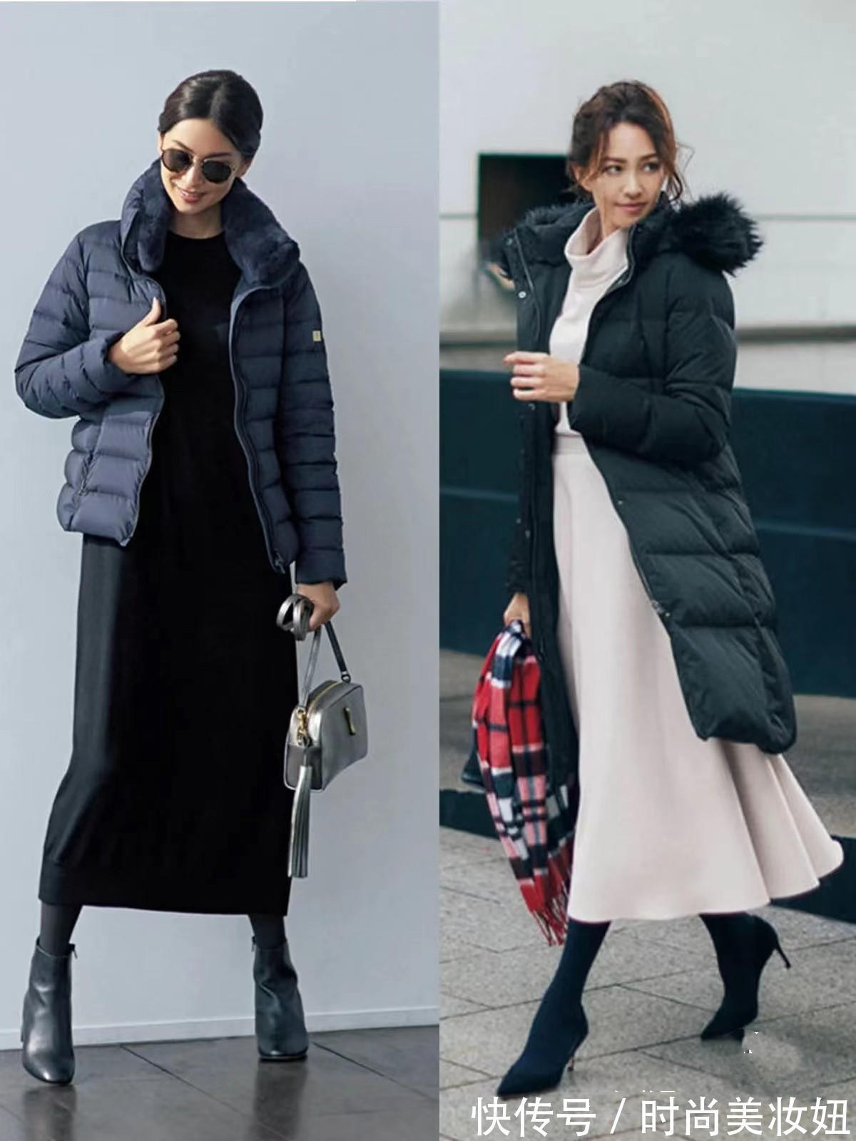 半身裙|难怪时髦精都爱“羽绒服+半身裙”,保暖洋气就算,还显高显腿长