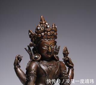 坐像@合金铜嵌银四臂观音坐像