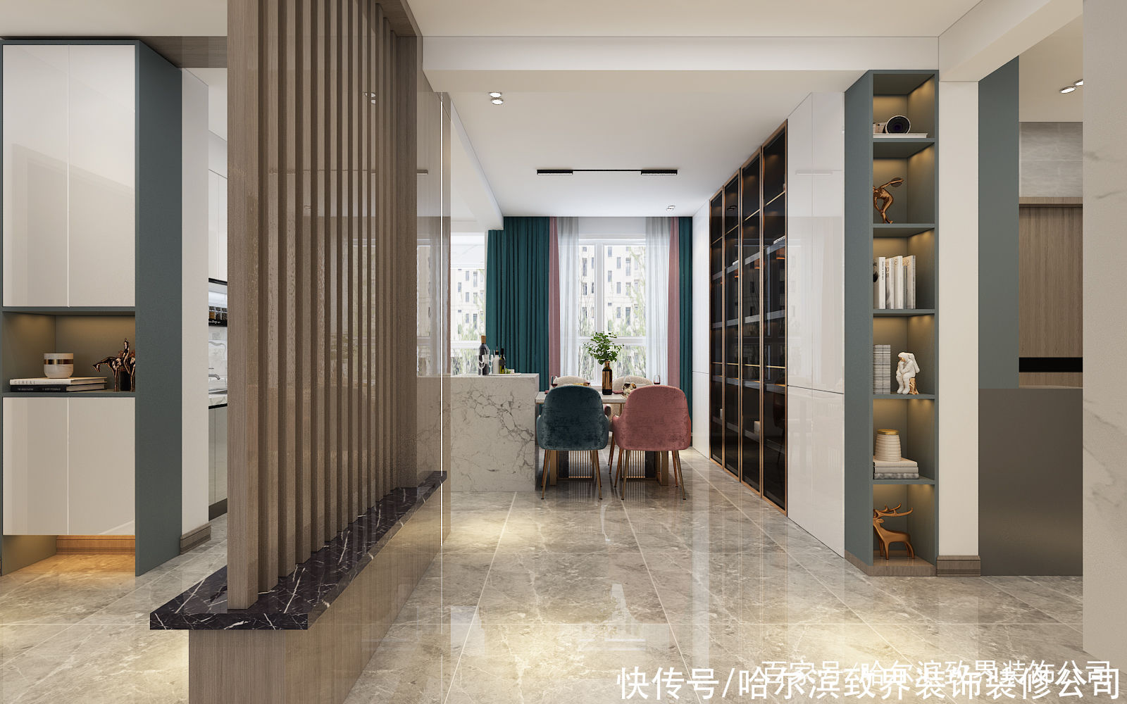 线条|爱达九溪112㎡3室简洁加上线条和金属增加奢华的味道和质感