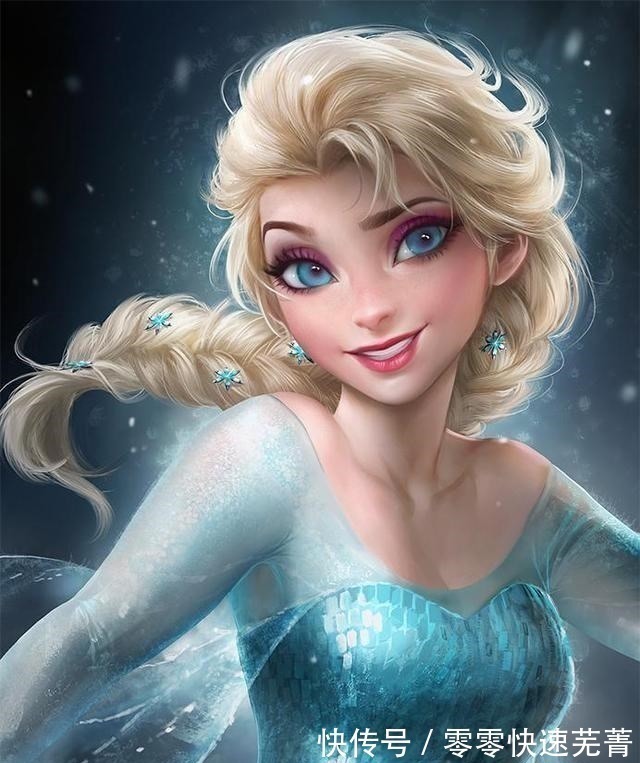 迪士尼公主|迪士尼公主网上各种画风的艾莎,2D画风比原版更美!