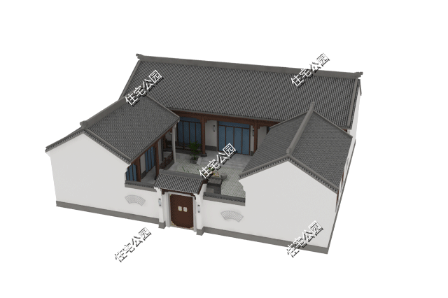 西厢房|20×18米中式大宅,农村人就该住这样的房子,有庭有院还实用