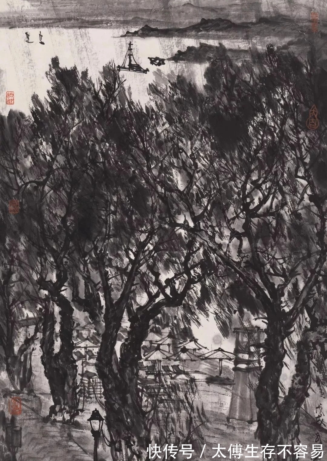 岭南!广州美院|陈水兴画山水,有七月流火的印象