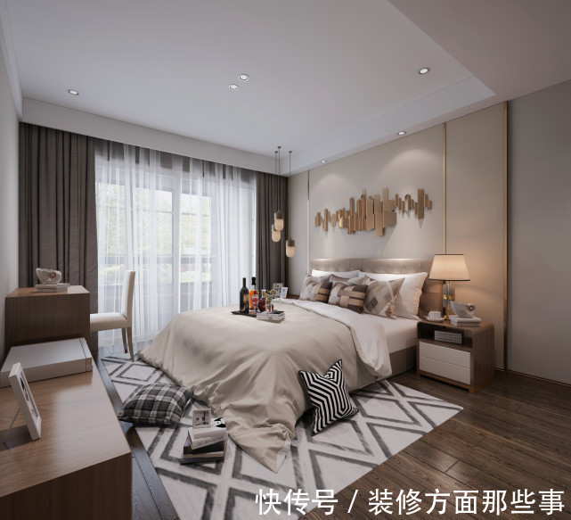 卧室|186平现代四居室干净利落,卧室很温馨