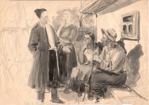 创作稿|20世纪俄罗斯绘画大师布布诺夫·亚历山大·帕夫洛维奇创作手稿精选