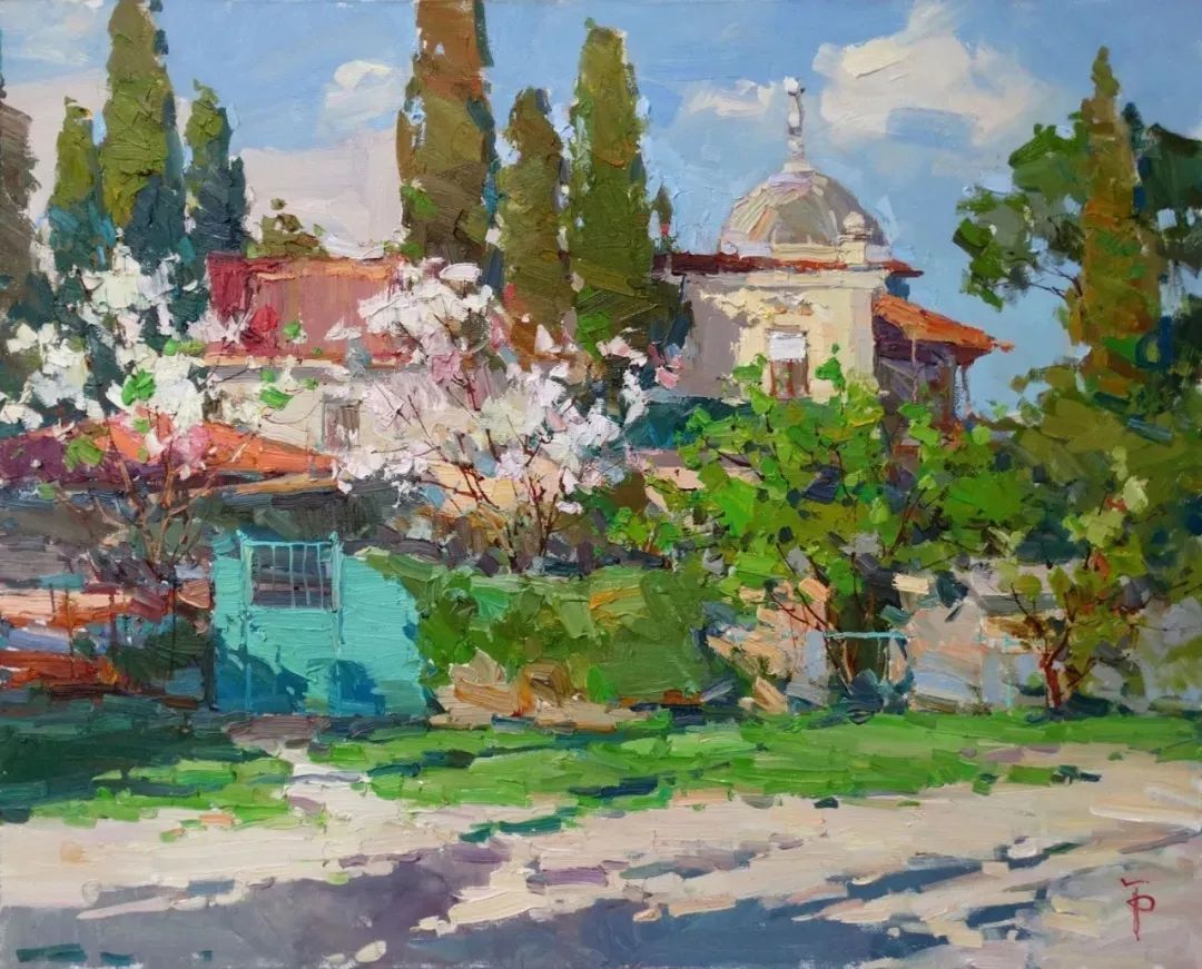 露台&不起眼的房子、简单的露台、普通的小路 他都画得如此出彩!