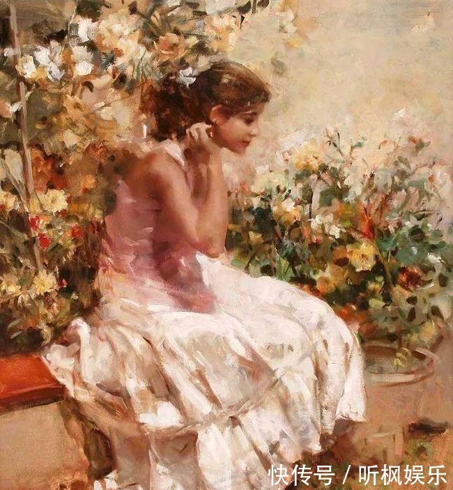 瓦伦西亚$西班牙艺术家尼迪亚笔下的女人,美得像花一样尽情地绽放