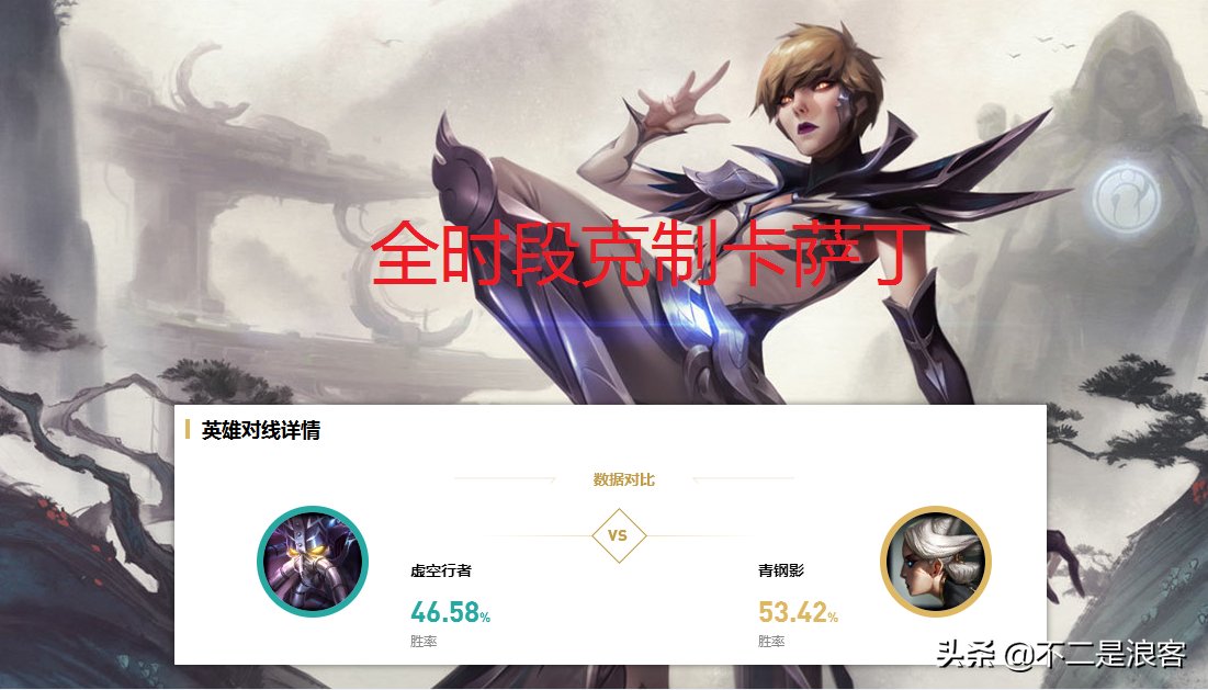英雄|LOL：一招教你全时段压制分奴代表卡萨丁