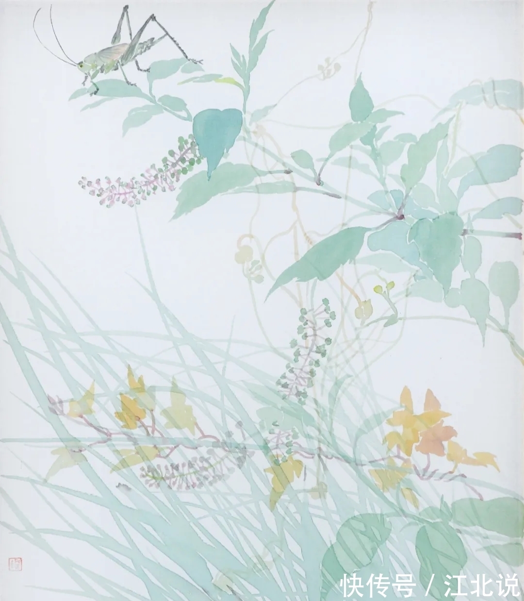 南田&李恩成没骨花鸟画，得南田先生之逸趣