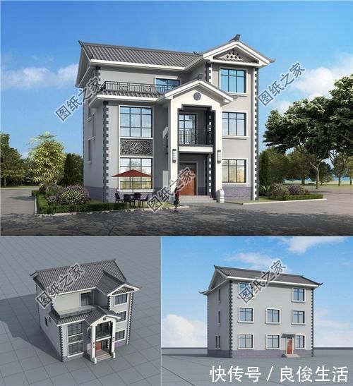 客厅|一楼商铺二三楼居住的三层住宅图，这是不是你要找的建房设计？