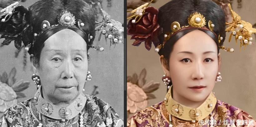 照片|慈禧照片被还原年轻时，对比她五世外孙女照片，网友：原来真这么