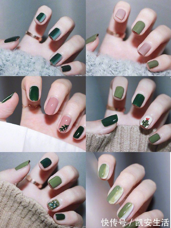 果色|千万不要做牛油果色美甲!因为你会发现太显手白,太好看了