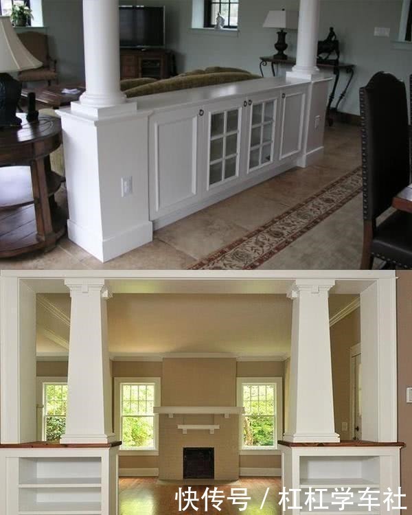 收纳|玄关砌堵隔断,上面掏空做窗洞采光好,下面还能装收纳,简直完美!