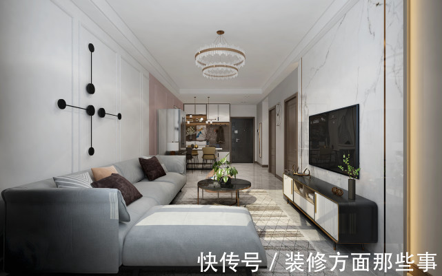 二居室|79平二居室旧房,现代风格太漂亮,邻居以为走错门了!