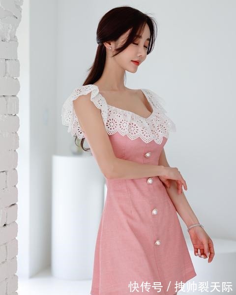 孙允珠|女神高清时尚搭配彩虹花裳刺绣漫叶小精灵衣裙!