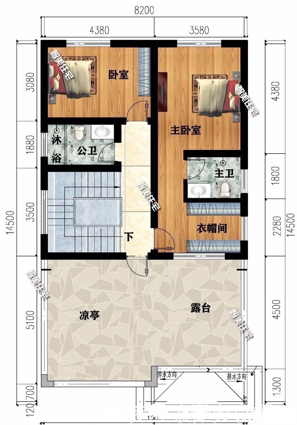 户型|面宽8米左右的两栋简欧别墅,室内都很通透,户型一造价极低