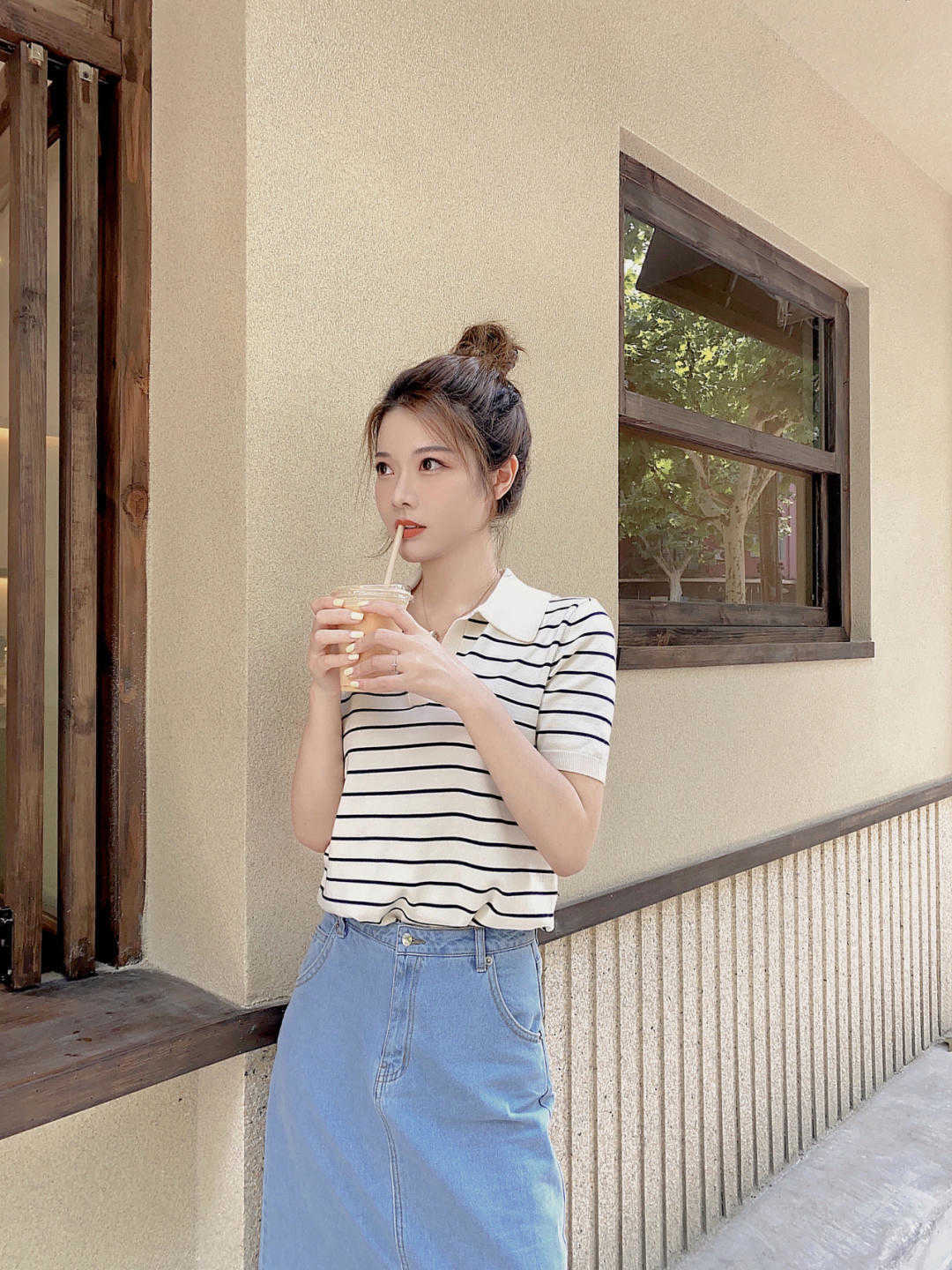 高跟鞋|牛仔裙也适合职场化,好看还减龄,可以这样穿,原来30+的女人更合适