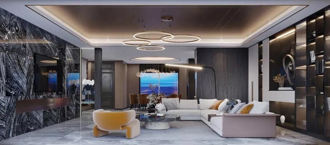 风花雪月|【鲁班装饰】公园1903海雅苑200㎡现代轻奢风格,悠然自居