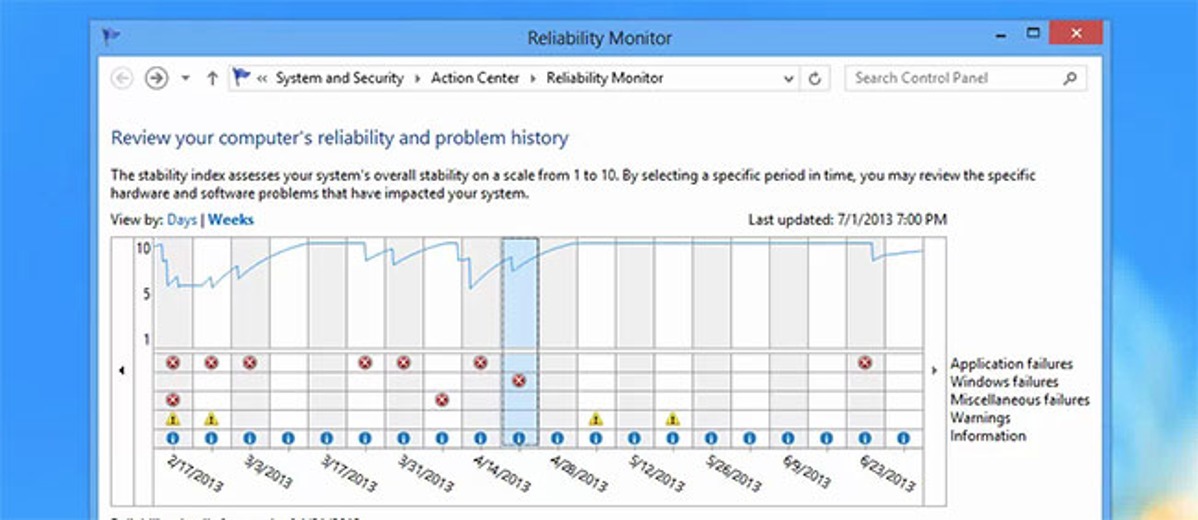 (windows性能监视器)可靠性监视器是您没有使用的最好的Windows故障排除工具