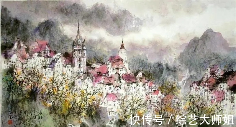 萧瀚$旅德中国画家|色彩的魅力!萧瀚彩墨山水画