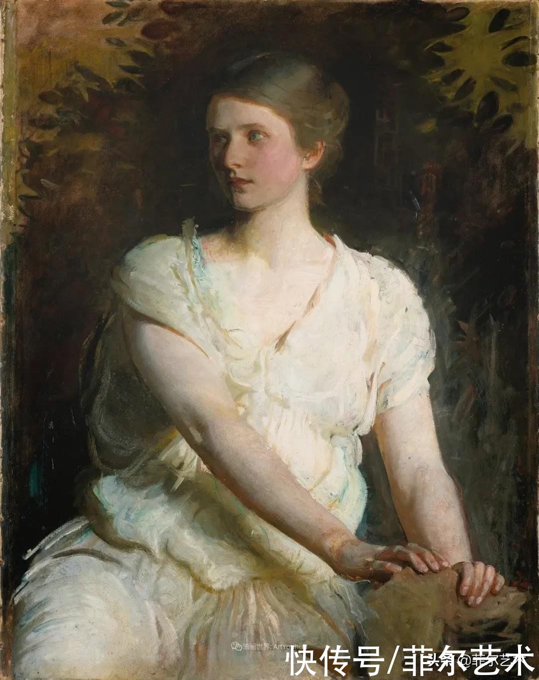 人物|空灵的天使，精美绝伦~雅培·翰德逊·泰勒女性人物油画作品欣赏